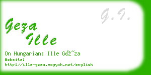 geza ille business card